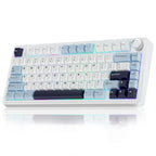 Aula F75 75% Wireless Mechanical Keyboard, Gasket Hot Swappable, Pre-Lubed Reaper Switch, RGB, Knob, 4000mAh, Blue