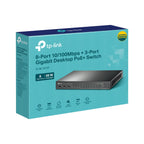 TL-SL1311P 8-Port 10/100Mbps + 3-Port Gigabit Desktop Switch with 8-Port PoE+