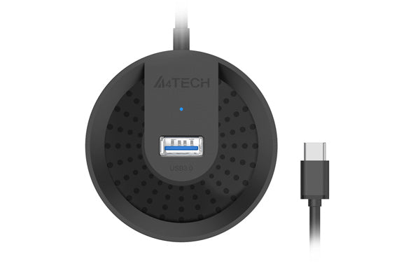 A4Tech HUB-30C HUB USB 3.0, Type-C Plug, Cable 50cm, Black