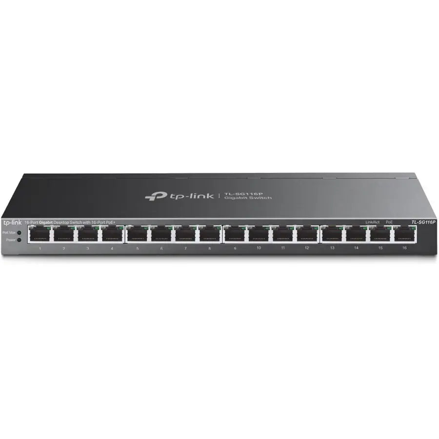 TP-Link TL-SG116P 16-Port Gigabit Desktop Switch with 16-Port PoE+