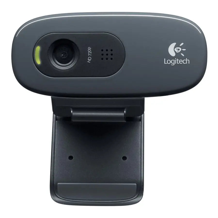 Logitech C270 HD Webcam (Black) 720p 30 fps, Fixed Focus Lens, Auto Light Correction, Mono Noise Reducing Microphone, USB A Plug And Play
