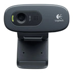 Logitech C270 HD Webcam (Black) 720p 30 fps, Fixed Focus Lens, Auto Light Correction, Mono Noise Reducing Microphone, USB A Plug And Play