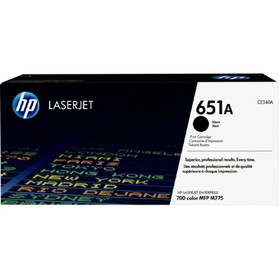 HP 651A Black Original LaserJet Toner Cartridge, CE340A
