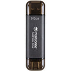 Transcend ESD310C 512GB Dual USB 10GBPS Portable SSD USB Type-A, USB Type-C | TS512GESD310C - up to 1050 MB/s