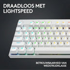 Logitech PRO X TKL LIGHTSPEED Gaming Keyboard | White US International Tactile 920-012148 | LIGHTSPEED Wireless | LIGHTSYNC RGB Lighting | 1ms Report Rate | Programmable Keys