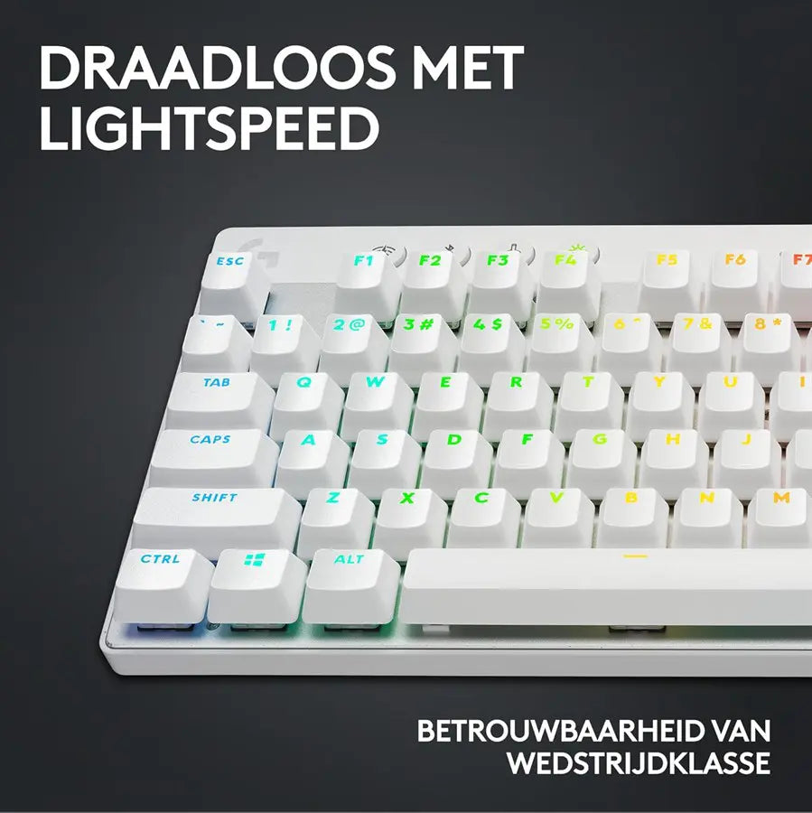 Logitech PRO X TKL LIGHTSPEED Gaming Keyboard | White US International Tactile 920-012148 | LIGHTSPEED Wireless | LIGHTSYNC RGB Lighting | 1ms Report Rate | Programmable Keys