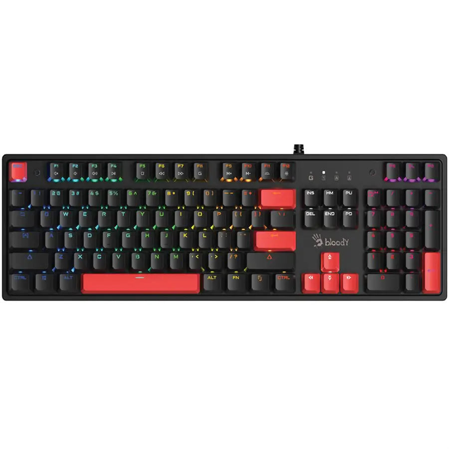 Bloody S520N Bloody Mechanical Switch RGB Gaming Keyboard | Fire Black - BLMS Red Plus Mechanical Switch