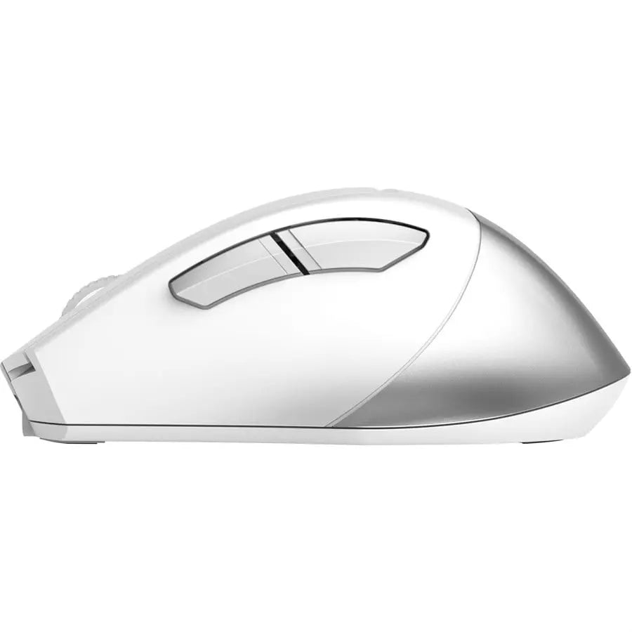 A4Tech FB35CS Dual Mode Rechargeable Silent Click Wireless Mouse, Bluetooth And 2.4G, Switch Up To 3 Devices, 2 Thumb Side Buttons, Type-C Rechargeable, Icy White, FB35C(S)