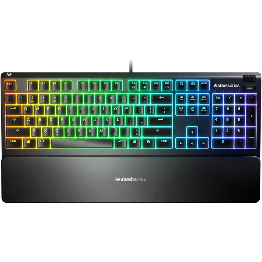 SteelSeries Apex 3 Water Resistant RGB Gaming Keyboard - 64795 - Whisper Quiet Gaming Switch - English US