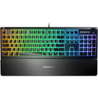 SteelSeries Apex 3 Water Resistant RGB Gaming Keyboard - 64795 - Whisper Quiet Gaming Switch - English US