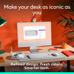 Logitech POP ICON KEYS Compact Wireless Keyboard 920-013084 | Off White & Orange