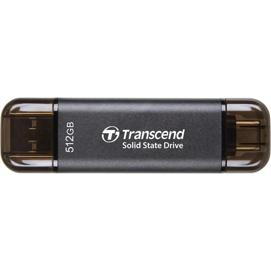 Transcend ESD310C 512GB Dual USB 10GBPS Portable SSD USB Type-A, USB Type-C | TS512GESD310C - up to 1050 MB/s