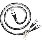 Hoco U97 Zipper Cable 2-in-1 USB to Lightning / Type-C - Black White
