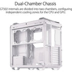 Asus TUF Gaming GT502 ATX Gaming Case, White, Dual Chamber Chassis