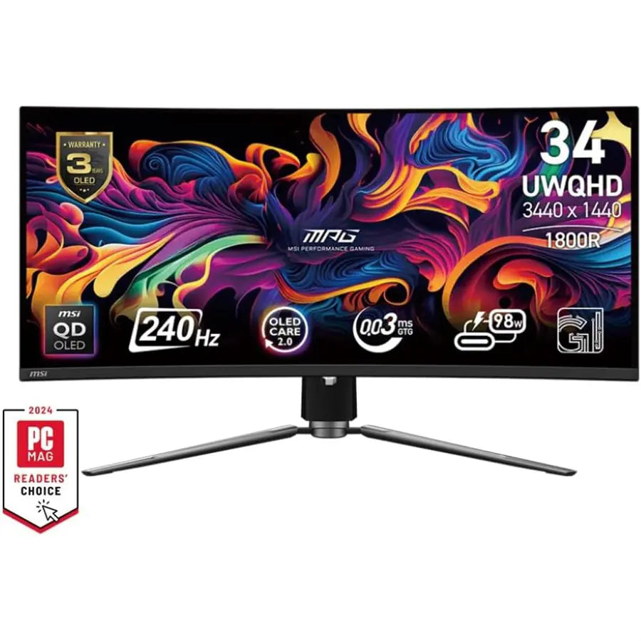 MSI MPG 341CQPX QD-OLED 34-inch Curved OLED Gaming Monitor