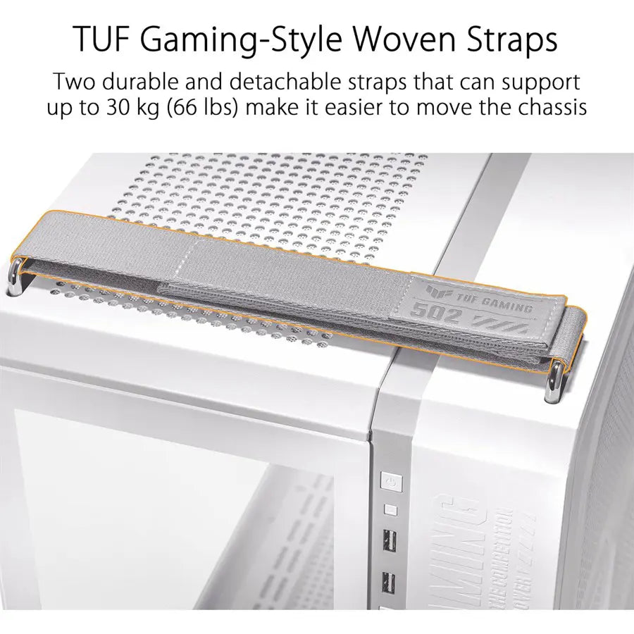 Asus TUF Gaming GT502 ATX Gaming Case, White, Dual Chamber Chassis