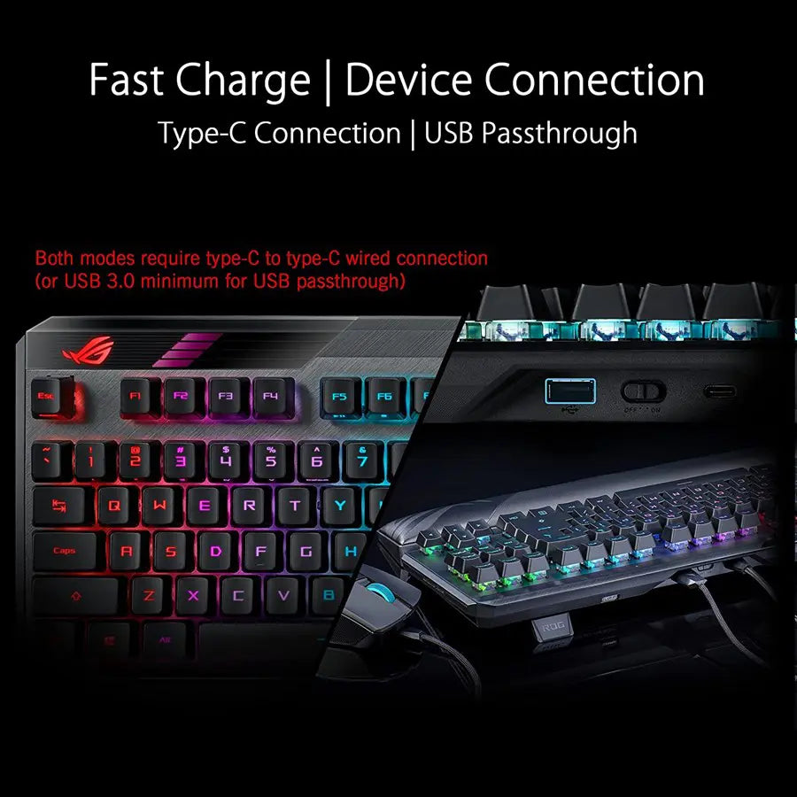 Asus ROG Claymore II Wireless Elite Optical Gaming Keyboard | MA02 90MP01W0-BKUA00 | ROG RX RED Optical Mechanical Switch