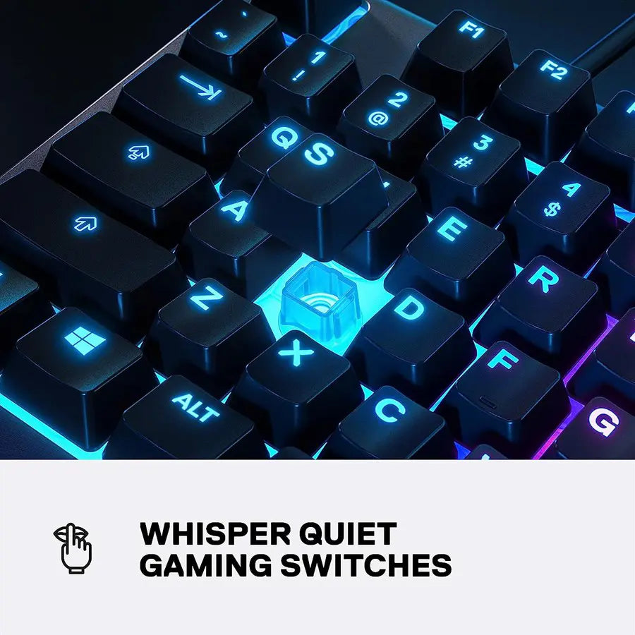 SteelSeries Apex 3 Water Resistant RGB Gaming Keyboard - 64795 - Whisper Quiet Gaming Switch - English US