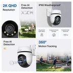 TP-Link Tapo C520WS Outdoor Pan/Tilt Security Wi-Fi Camera | 2K QHD Live View, Starlight Color Night Vision, Alexa and Google Assistant supported, 4MP QHD (2560×1440)