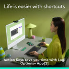 Logitech POP ICON KEYS Compact Wireless Keyboard | Graphite and Green