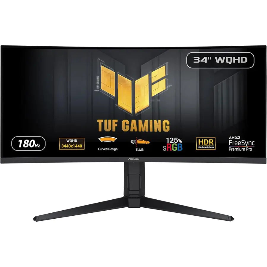 Asus TUF Gaming VG34VQL3A Curved VA Gaming Monitor | 34' WQHD 180Hz 1500R 1ms, Freesync™ Premium Pro, DisplayHDR™ 400