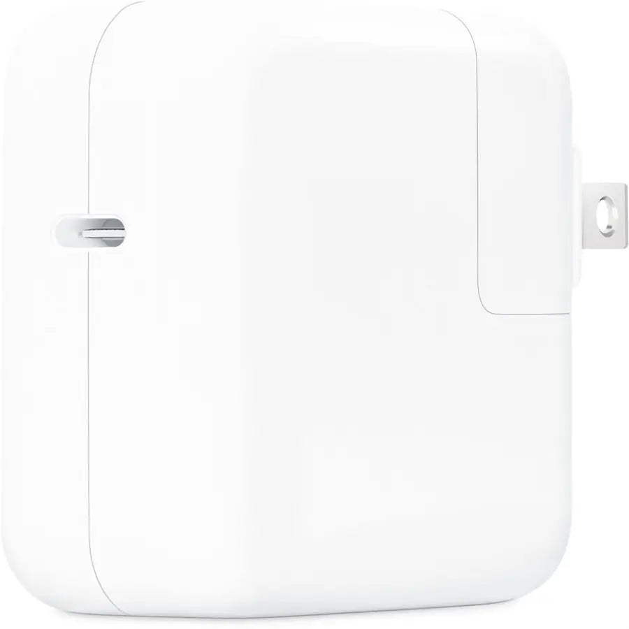 Apple 30W USB-C Power Adapter, Fast Charging, Compact Folding Plug, White