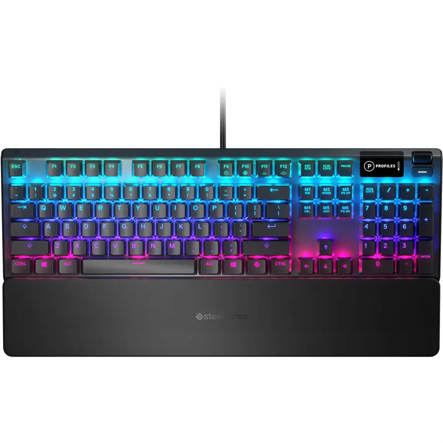 SteelSeries Apex 5 Hybrid Mechanical RGB Gaming Keyboard - 64532 - Hybrid Blue Switch - OLED Smart Display - US English