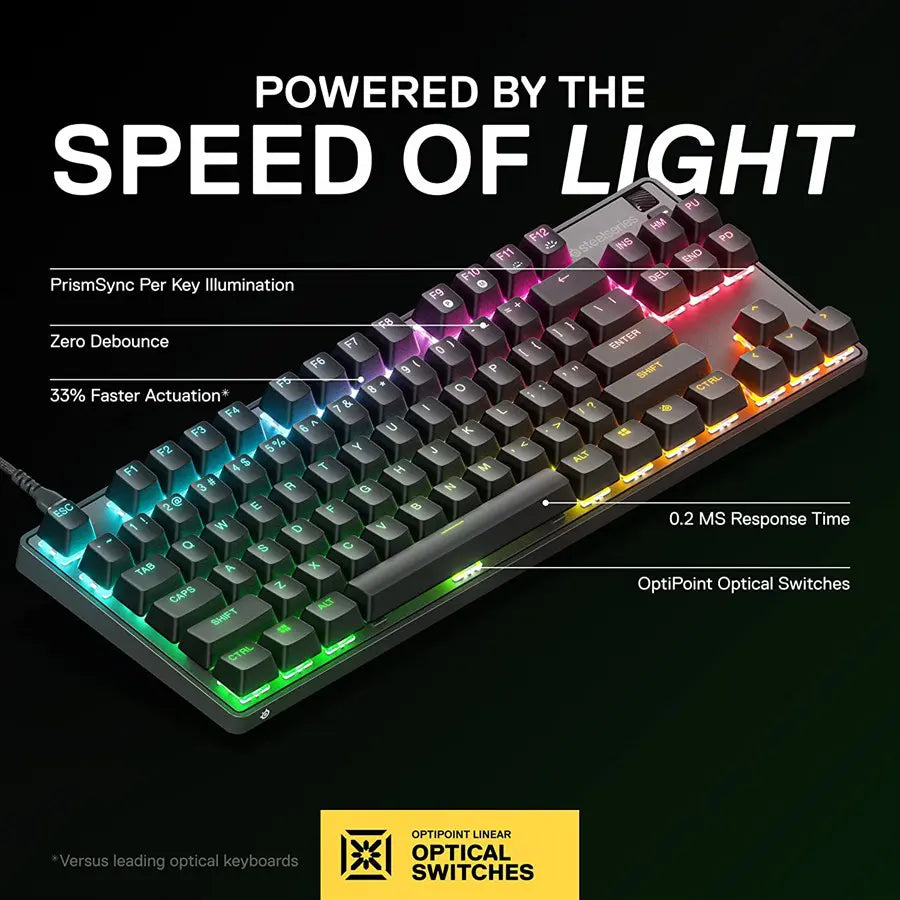 SteelSeries Apex 9 TKL Next Gen Optical Gaming Keyboard - OptiPoint Optical Switches - US English - 64847