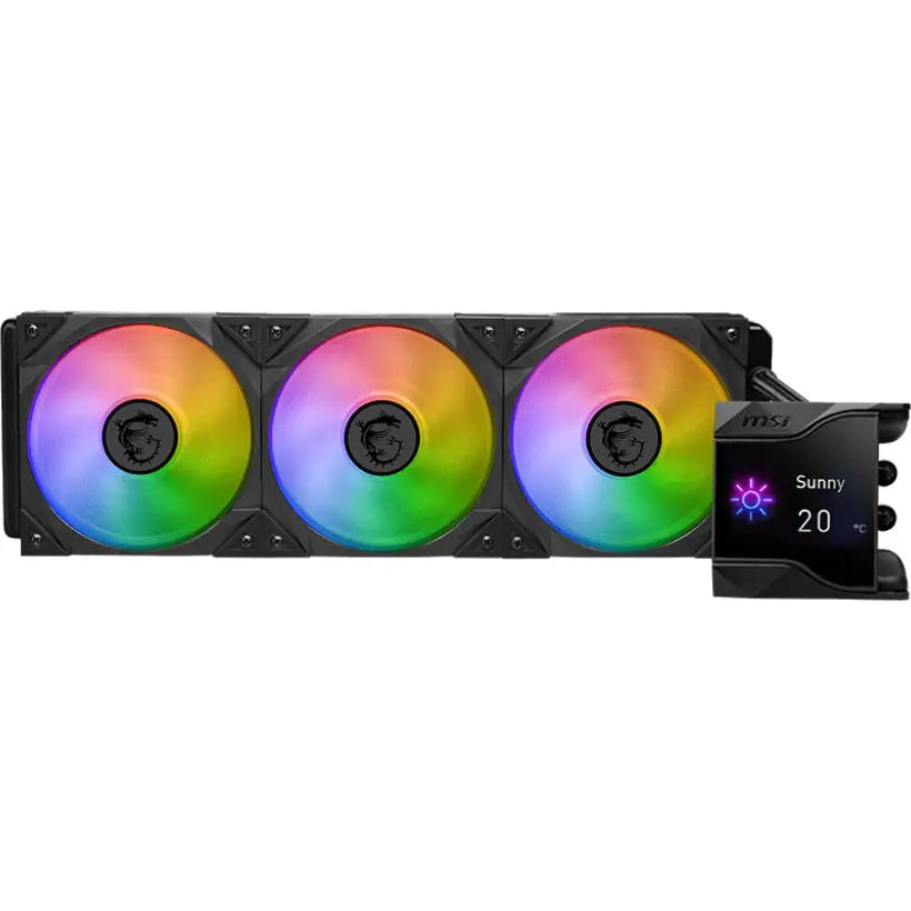 MSI MPG CORELIQUID D360 CPU Cooler 360mm Aluminum Radiator, ARGB, MSI's TORX FAN 4.0, 2.4' Customizable IPS Display