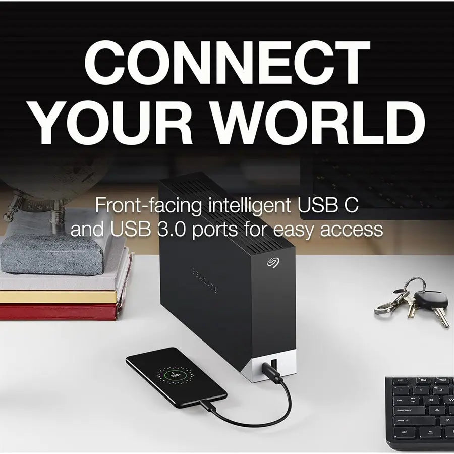 Seagate One Touch Hub 20TB External Hard Drive Desktop HDD | USB-C and USB 3.0 Port | Password-Protected | Windows and Mac