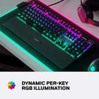 SteelSeries Apex 5 Hybrid Mechanical RGB Gaming Keyboard - 64532 - Hybrid Blue Switch - OLED Smart Display - US English