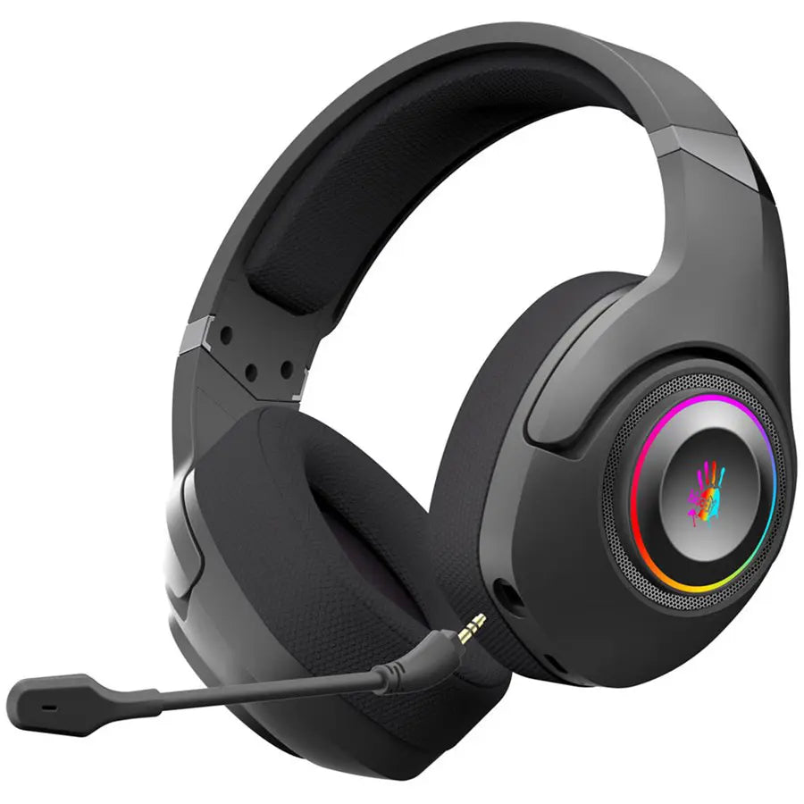Bloody GR270 Gaming Wireless Headset, 2.4GHz Wireless And Bluetooth V5.3 And 3.5mm Wired Audio, 7.1 Virtual Surround Sound, 50mm Speaker, RGB Flow Backlit