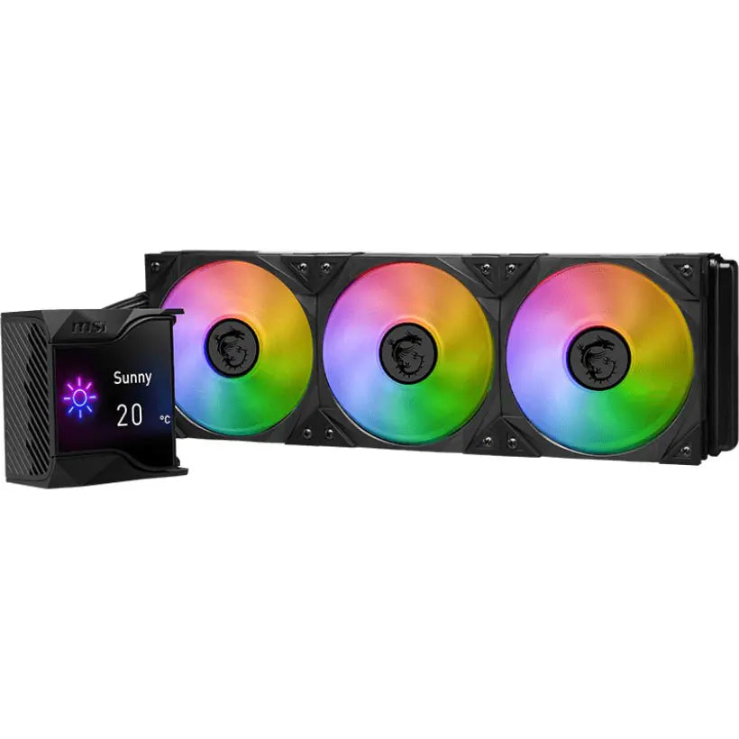 MSI MPG CORELIQUID D360 CPU Cooler 360mm Aluminum Radiator, ARGB, MSI's TORX FAN 4.0, 2.4' Customizable IPS Display
