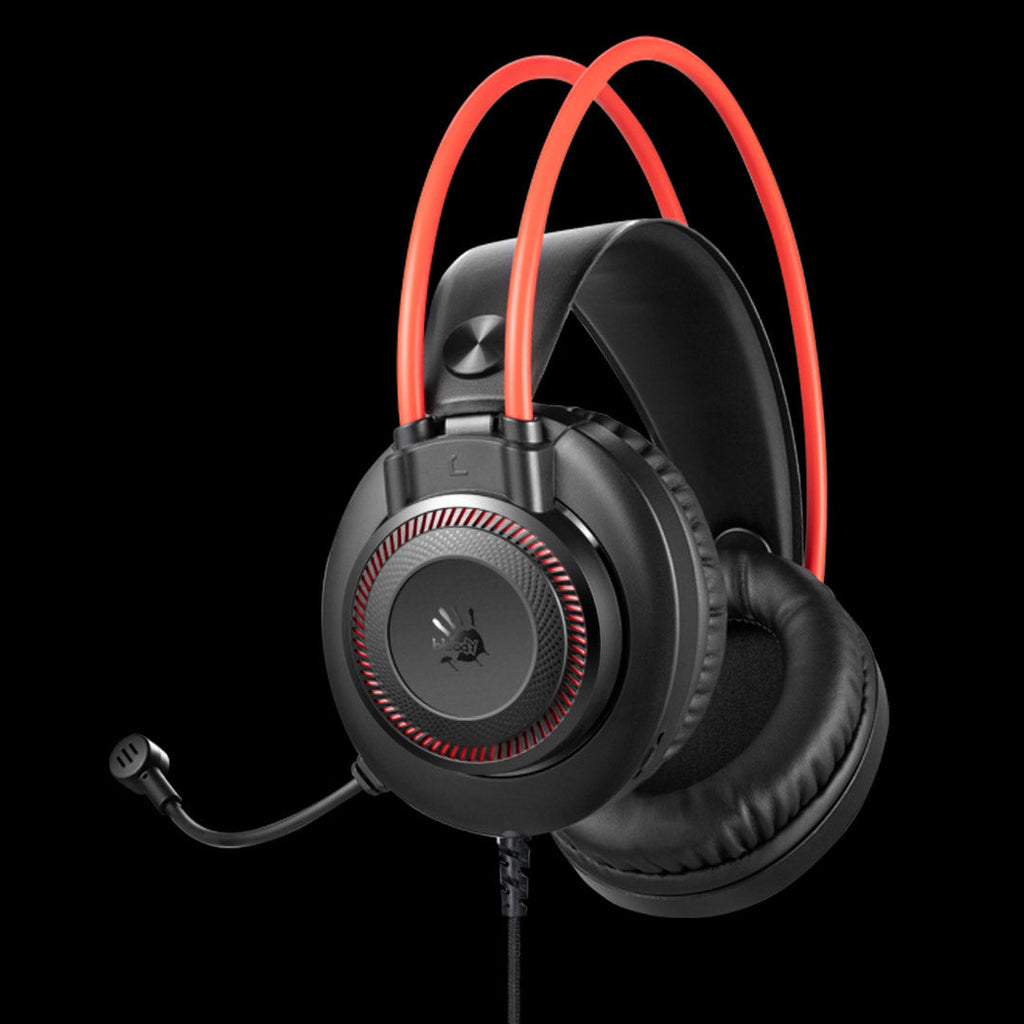 Bloody G200 Neon Hifi Gaming Headphone USB Black+RED 3.5mm for audio for light up with pc Extention Adapter