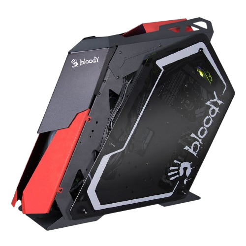 Bloody GH-30 Mid Tower Gaming Case - 5 RGB Fans Pre-Installed - Black/Red - view 5