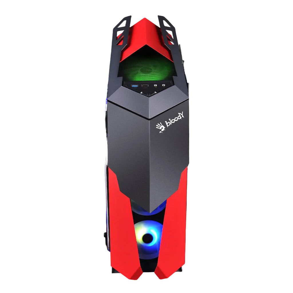 Bloody GH-30 Mid Tower Gaming Case - 5 RGB Fans Pre-Installed - Black/Red - view 3