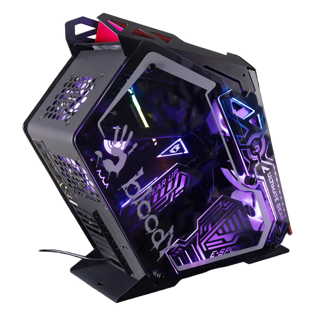 Bloody GH-30 Mid Tower Gaming Case - 5 RGB Fans Pre-Installed - Black/Red - view 2
