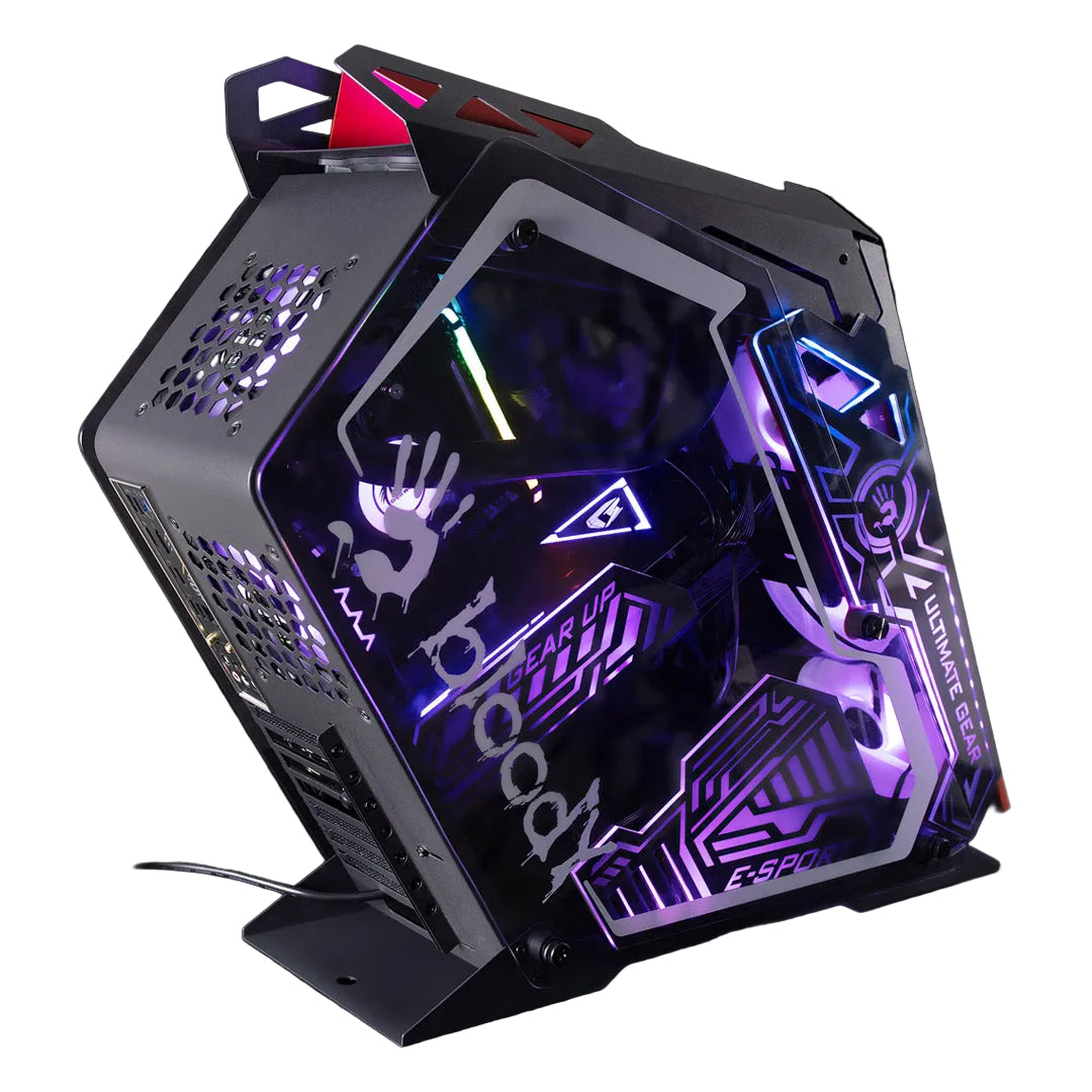 Bloody GH-30 Mid Tower Gaming Case - 5 RGB Fans Pre-Installed - Black/Red - view 2