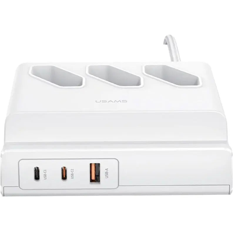 USAMS USB Extension Socket 65W Super SI Fast Charging White CC160TC01 (US-CC160) Power Strip