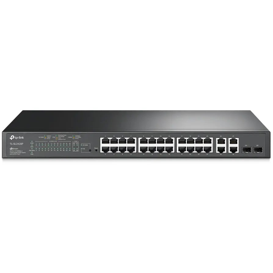 TP-Link TL-SL2428P JetStream 24-Port Gigabit + 24-Port 10/100Mbps Smart Switch with 24-Port PoE+