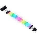 Lian Li Strimer Plus V2 12VHPWR to 3 x 8 Pin 335mm Extension ARGB Cable, 8 x Light Guide | PW168-8PV2 BLACK