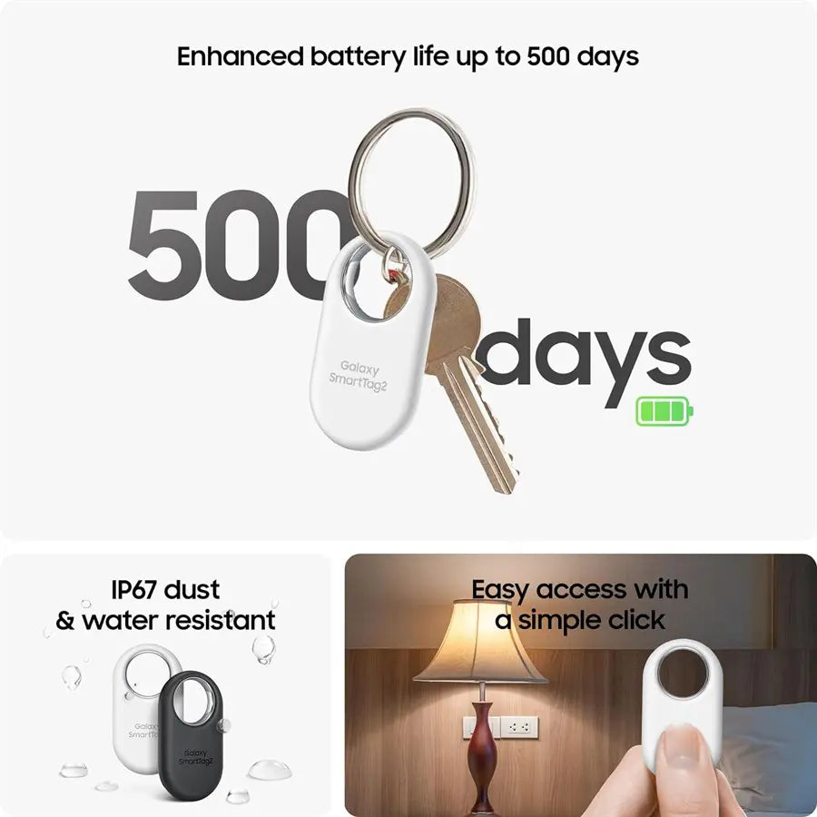 Samsung Galaxy SmartTag2 Bluetooth Tracker | Smart Tag GPS Locator Tracking Device | Black