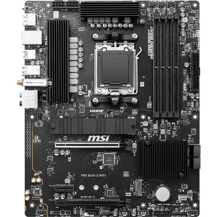 MSI PRO B650-S WIFI Motherboard – ATX, AMD AM5, DDR5, Wi-Fi 6E