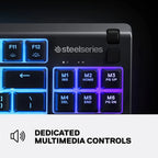 SteelSeries Apex 3 TKL RGB Gaming Keyboard, Tenkeyless Compact Form Factor, 8-Zone RGB Illumination, IP32 Water and Dust Resistant, Whisper Quiet Gaming Switch, Gaming Grade Anti-Ghosting, Black 64831