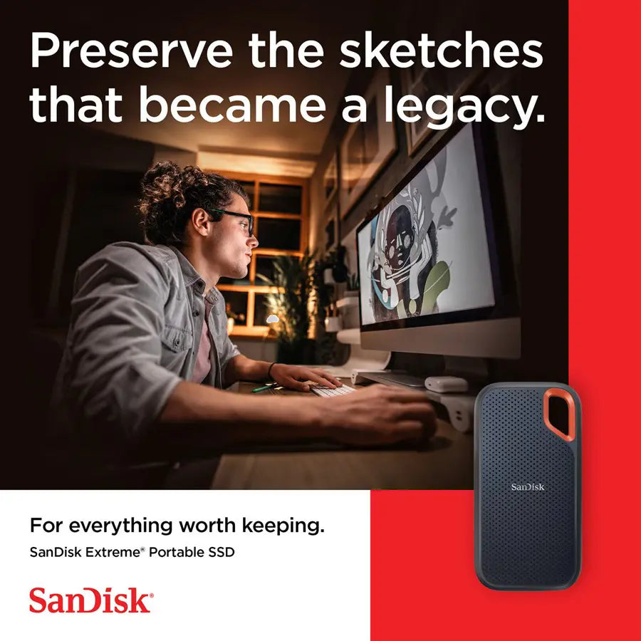 SanDisk 2TB Portable SSD, Up To 800MB/s Read, USB-C USB 3.2 Gen 2, SDSSDE30-2T00-G26