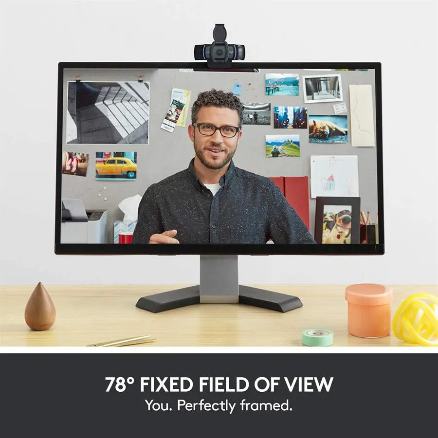 Logitech C920e Business Webcam HD 1080p Dual Mics 960-001360 | Certified for Zoom and Microsoft Teams | TAA Compliant + Litra Glow Premium LED Streaming Light with TrueSoft