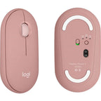 Logitech PEBBLE MOUSE 2 M350S Slim Compact Bluetooth Mouse | Tonal Rose