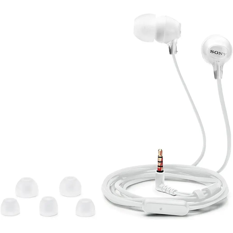 Sony MDR-EX15AP Headphones (White) In-Ear Earbud with Smartphone Control with Mic