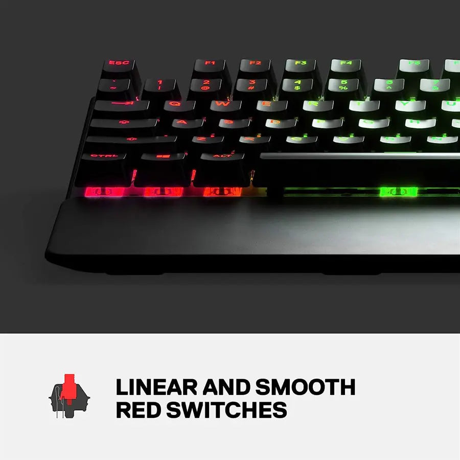 SteelSeries Apex 7 TKL Compact Mechanical Gaming Keyboard - 64646 - Red Switch Linear and Quiet - US English