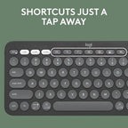 Logitech PEBBLE KEYS 2 K380S Multi-Device Bluetooth Wireless Keyboard, Slim and Portable - Tonal Graphite